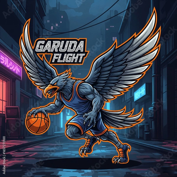 Obraz An eagle playing basketball