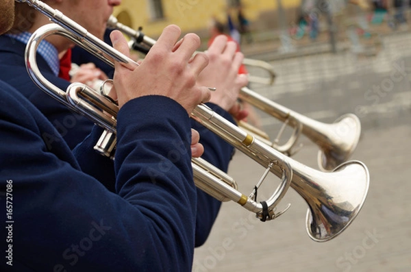 Obraz Playing a musical pipe.