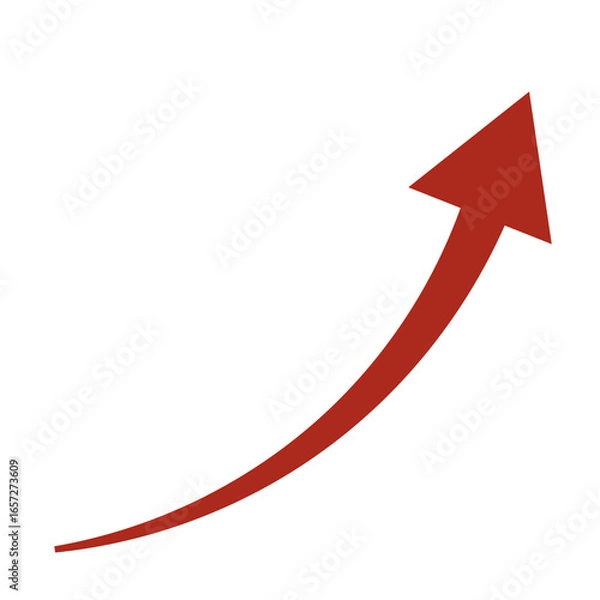 Fototapeta 矢印、赤色、上昇、増加