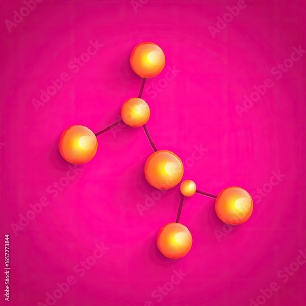 Fototapeta Connected Spheres on Pink