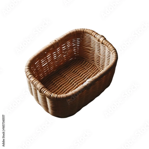 Fototapeta Empty woven basket on a black background