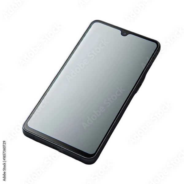 Fototapeta Modern smartphone with a blank screen on a dark background