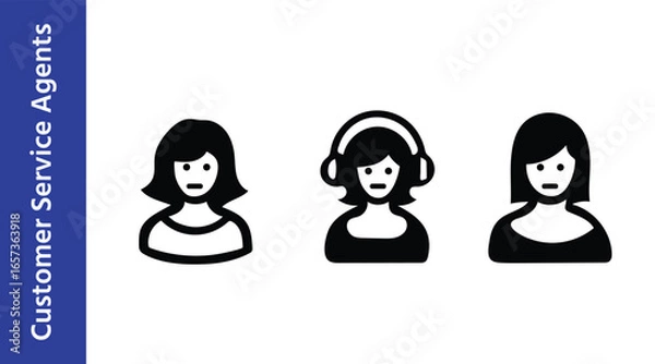 Fototapeta Customer Service Agents Icon Collections