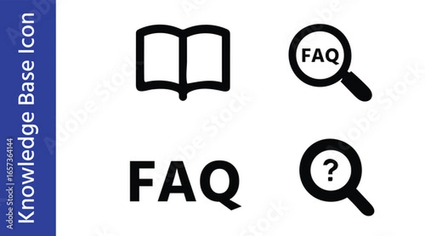 Fototapeta  FAQ & Knowledge Base Icons – Customer Help Vector Pack