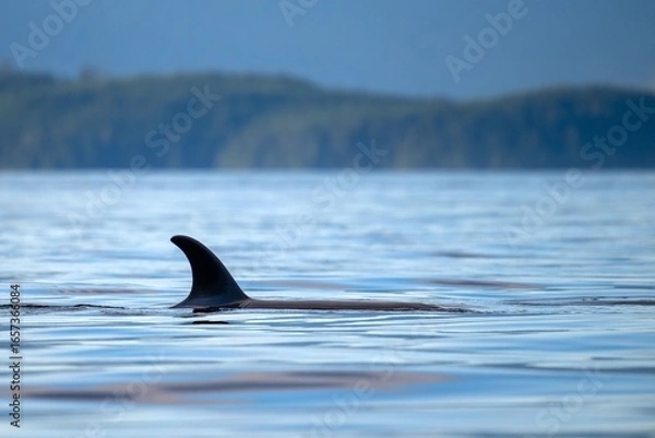 Obraz Close-up of Orca whale swimming near Broughton Archipelago in British Columbia, Canada