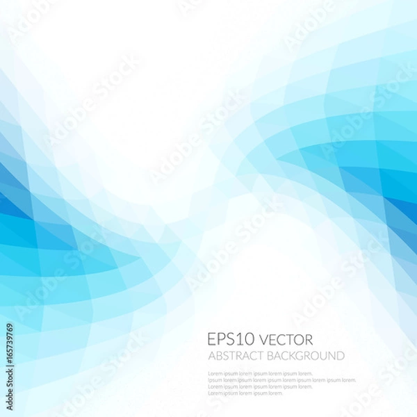 Fototapeta Abstract background in shades of blue. Movement of geometric forms.