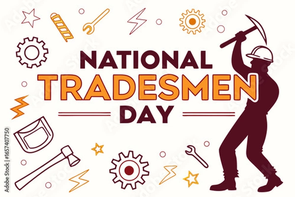 Obraz NATIONAL TRADESMEN DAY vector illustration