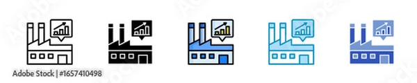 Fototapeta Industrial Analytics  Icon Set Multiple Style Collection