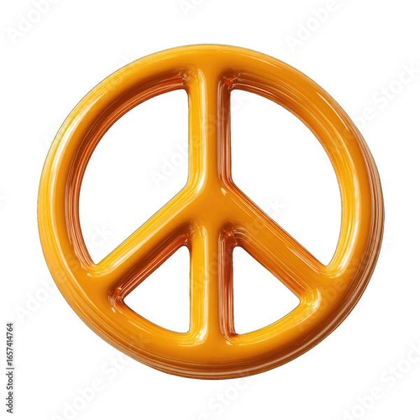 Obraz Orange peace symbol, 3D, circular