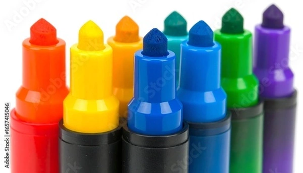 Fototapeta Close-up of colorful marker tips