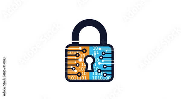 Obraz secure your digital assets a modern cybersecurity padlock logo for tech companies websites and apps needing robust data protection