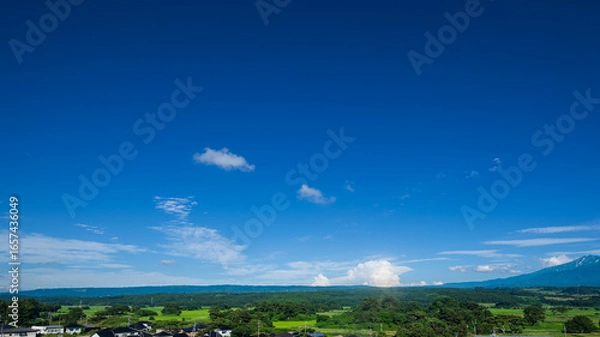 Obraz 展望台から眺める象潟九十九島の風景