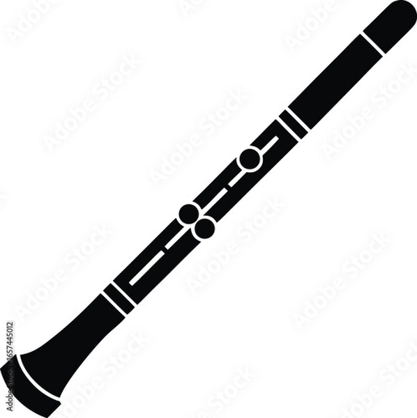 Obraz Flute Silhouette Vector Art Illustration