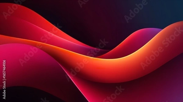 Obraz Red Abstract Wavy Presentation Background Vector