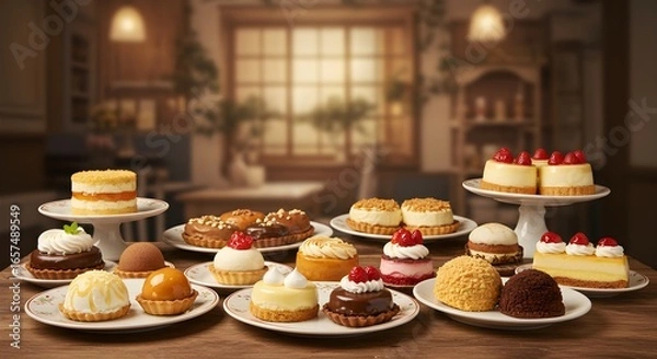 Fototapeta Variety of desserts on display