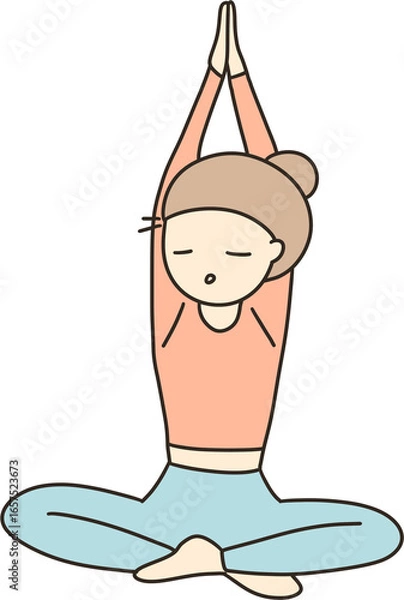 Obraz 스트레칭 중인 운동하는 여자 일러스트