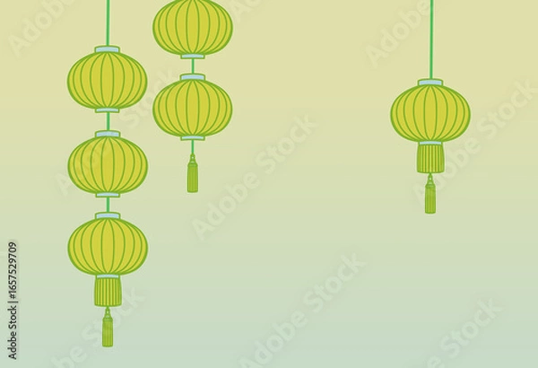 Obraz Illustration for Asian-style lantern background