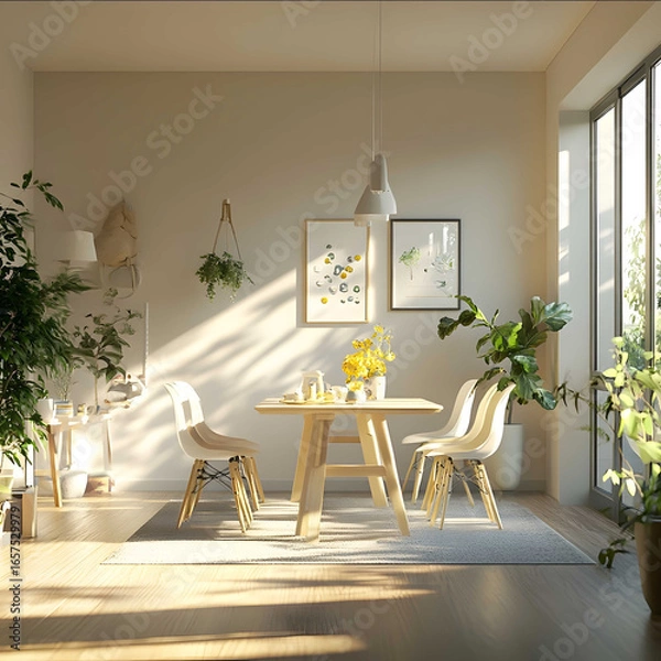 Fototapeta irish family happy home space for text modern interior design 4k