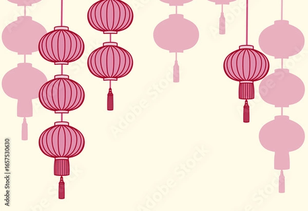 Obraz Illustration for Asian-style lantern background
