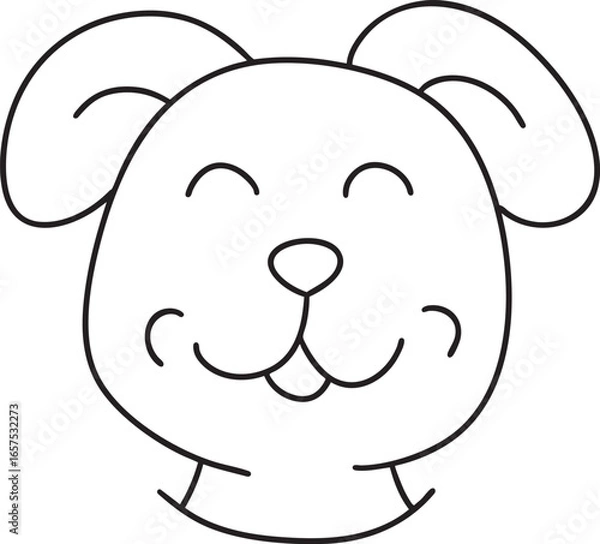 Obraz 웃는 강아지 라인 아트 일러스트