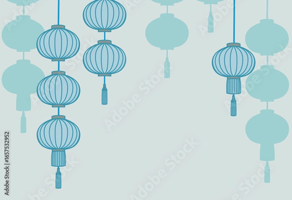 Obraz Illustration for Asian-style lantern background