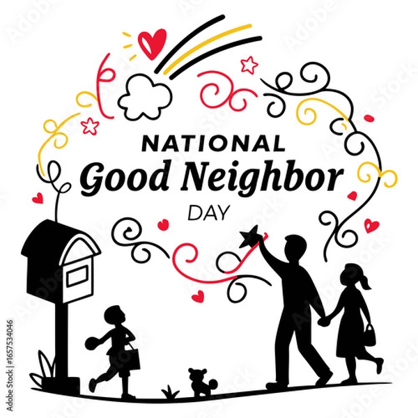 Obraz NATIONAL GOOD NEIGHBOR DAY vector illustration
