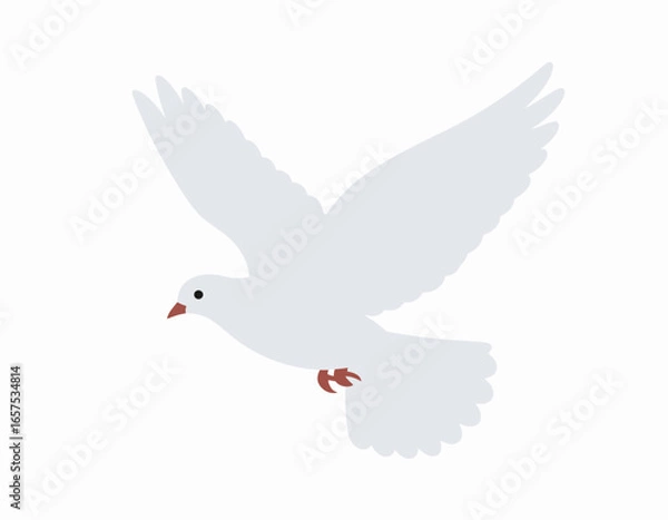 Fototapeta White Dove in Flight, Symbol of Peace.
