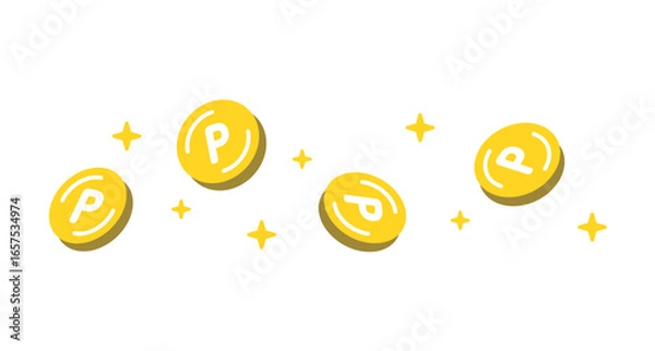 Fototapeta 輝くポイント。ポイ活。Shining points. Point activities.