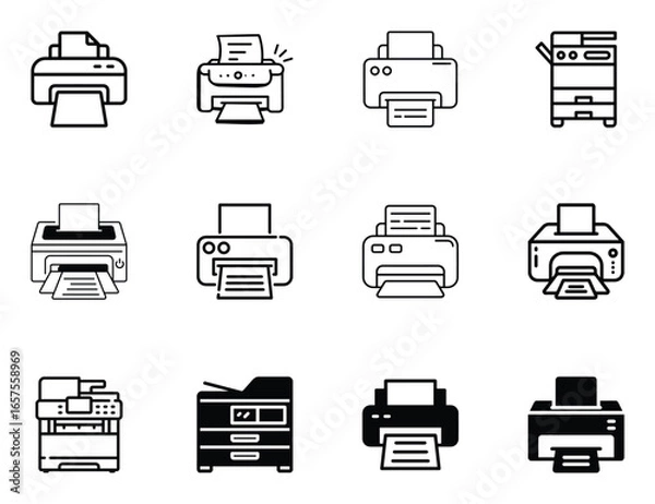 Fototapeta Printer icon, digital printer, photocopy machine.
