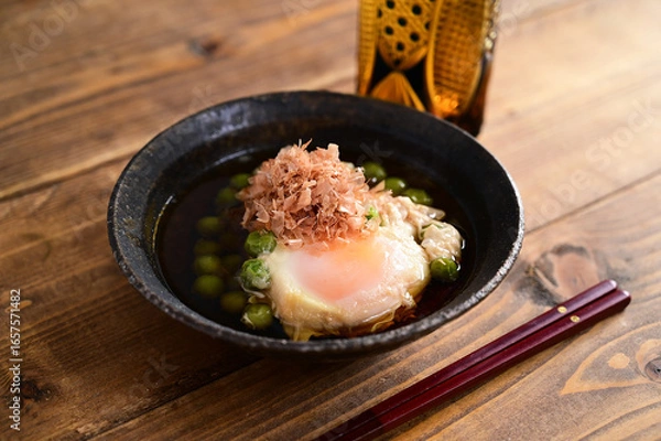 Fototapeta グリンピースと卵の煮物