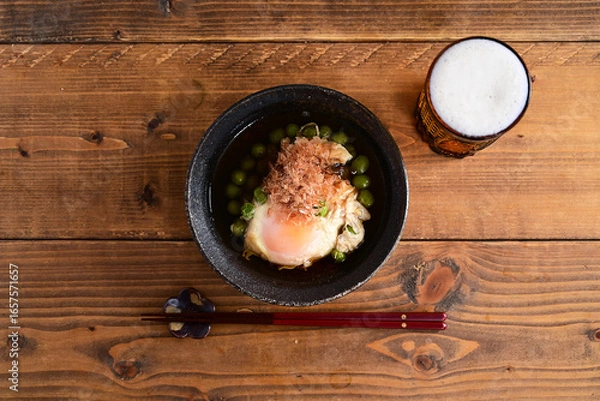 Fototapeta グリンピースと卵の煮物