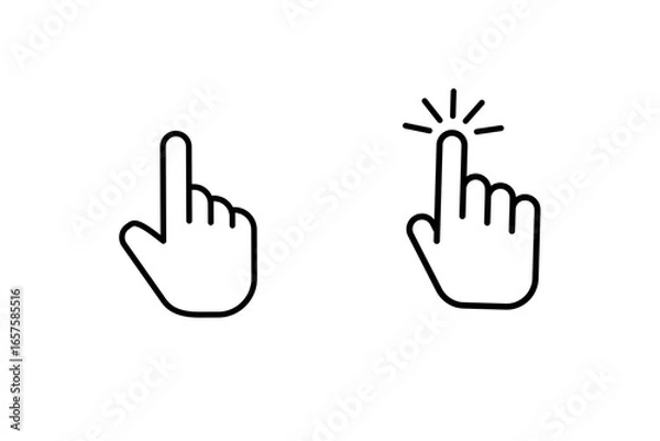 Fototapeta Set of hand cursor icons, 