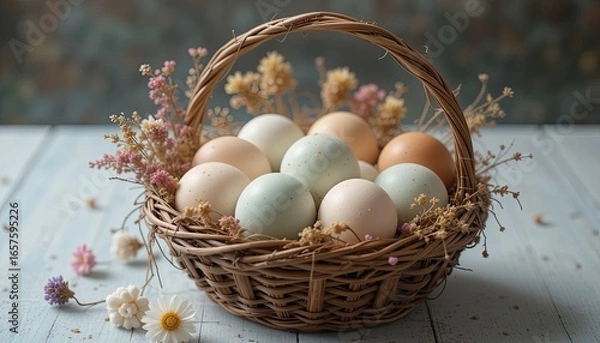 Obraz easter eggs in basket