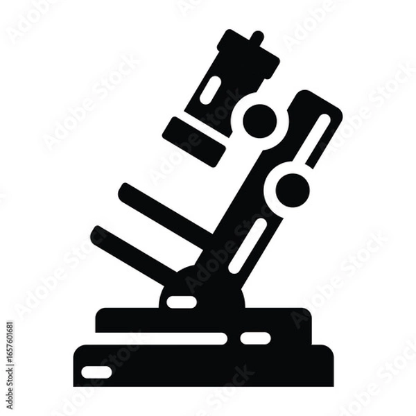 Obraz Microscope Solid Icon for Science and Education.