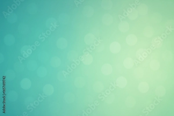 Obraz AI-Generated smooth vertical gradient transitioning from teal to aqua to pale seafoam, with faint, softly glowing bokeh circles scattered throughout Background.