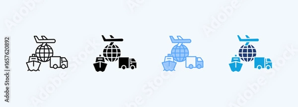 Obraz Logistic Outline Icon Multiple Style