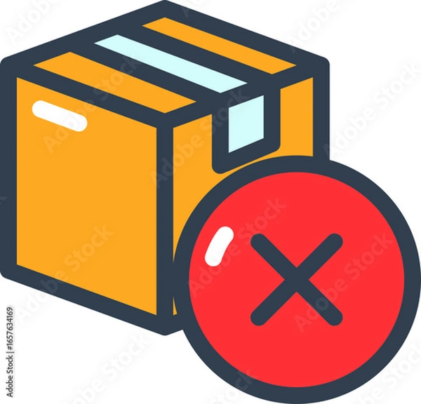 Fototapeta Delivery failure icon for shipping issues, vector design