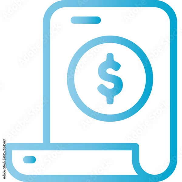 Fototapeta Mobile payment icon for finance app, modern digital banking