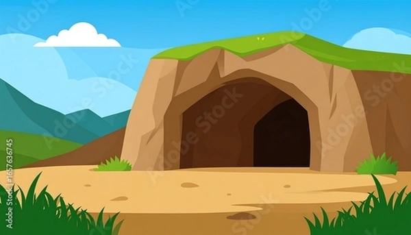 Fototapeta Cartoon cave landscape