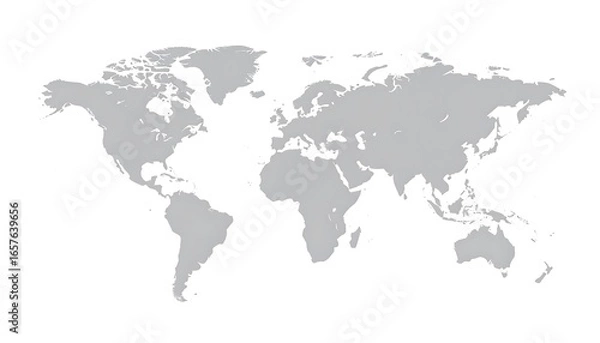 Obraz A world map in muted gray tones.