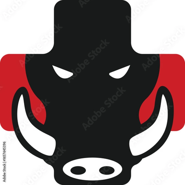 Obraz warthog cross medical logo vector