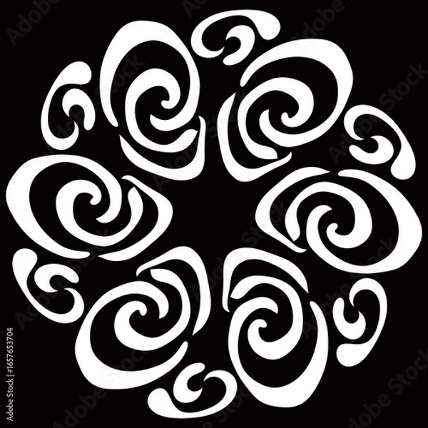 Obraz black and white floral pattern