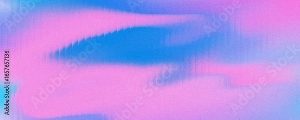 Fototapeta Abstract background of sparkling purple sky blue waves with streaks effect in the dark. Waved striped glass refraction.