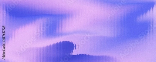 Fototapeta Abstract background of soft purple waves sparkling with streaks effect in the dark. Refraction of wavy striped glass.