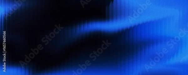 Fototapeta Abstract background of shiny blue water waves with dark stripes effect. Wave-striped glass refraction.