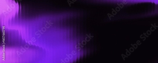 Fototapeta Abstract background of dancing purple waves with a glossy dark striped effect. Wave-striped glass refraction.