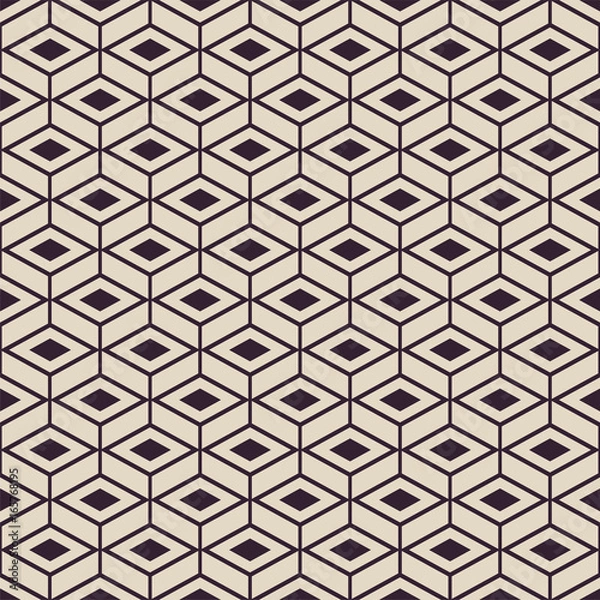 Fototapeta Seamless anthracite  isometric vintage style pattern vector