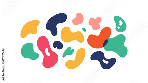 Obraz Organic shapes abstract pattern blobs doodles