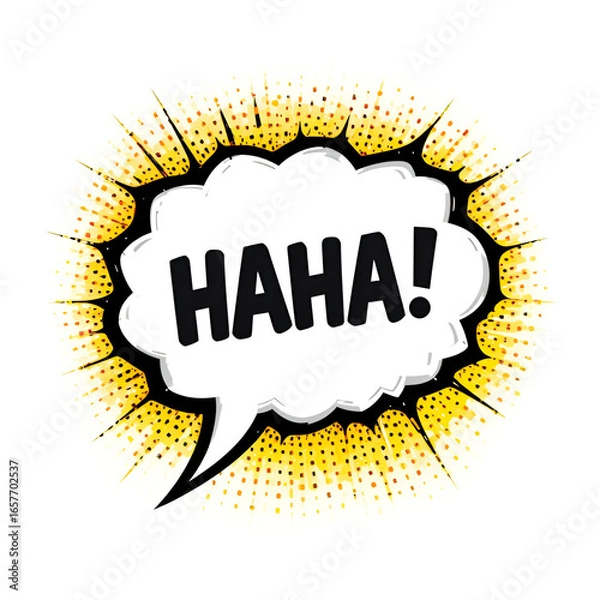 Fototapeta A Comic Speech Bubble with HAHA! Written Inside Transparent png vector