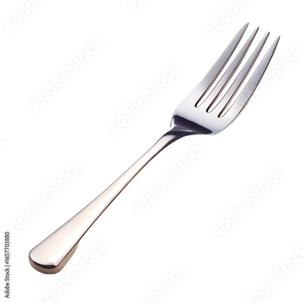 Fototapeta Silver fork isolated on transparent background
